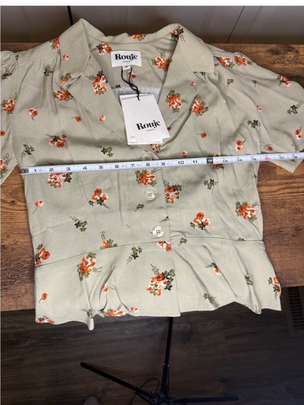 Rouje Sage Green Floral Blouse
